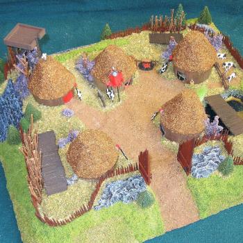 Orc compound...(15mm)...diorama (game play piece) #1 by Cat Dancer