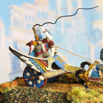 Elf war chariot (15mm)...vignette by Cat Dancer