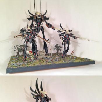 Eldar Ulthwe Phantom Titan and Revenant Titans by DarkEyeStudios