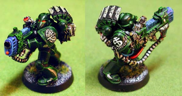 Dark Angels Plasma Cannon Trooper by drzero