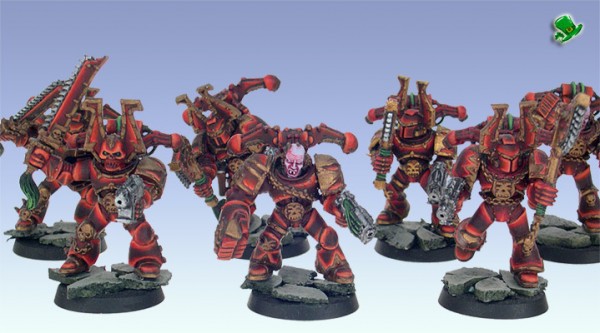 WH40K Khorne Berserkers unit - close up by leprechaun studio