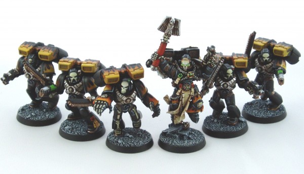 Legion of the Damned Chaplain with Assault squad by Bobinator