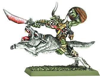 Goblin Champion mounted on Giant Wolf by Warlord