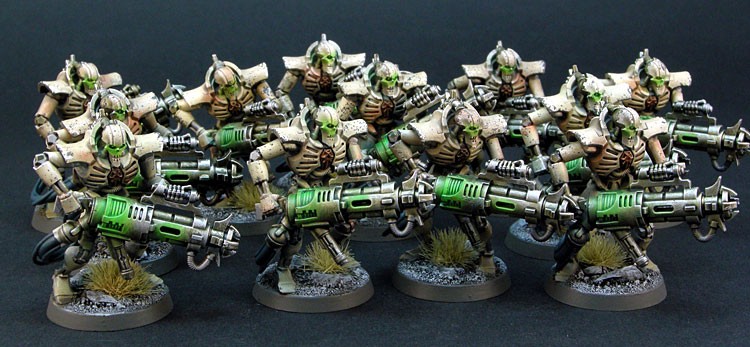 Necron Immortals with Tesla Cannons by Jarrett