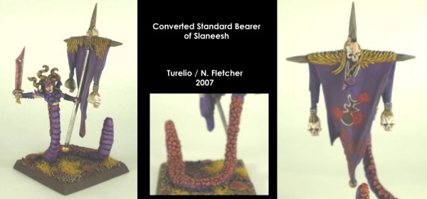 Converted Slaneesh Standard Bearer by Turelio