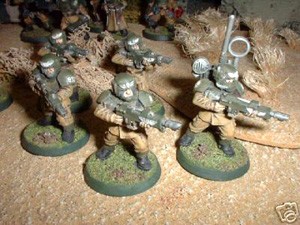 Imperial Guard Infantry Squad, Cadians by kettilman